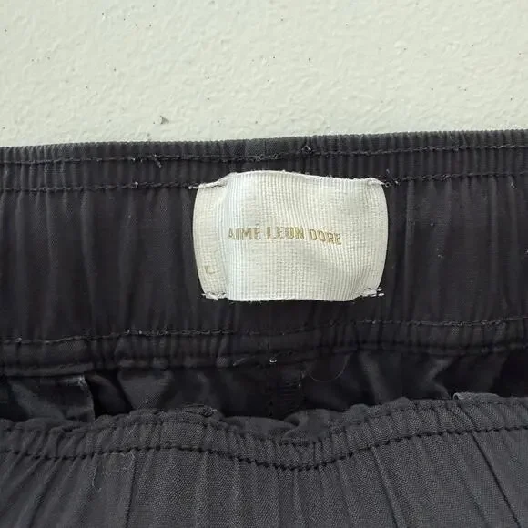 Aime Leon Dore Shorts Men Large Black Nylon Logo Drawstring ALD Athletic Running - Picture 7 of 12